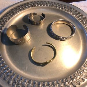 4 Unique Silver & Brass Women’s Bracelets